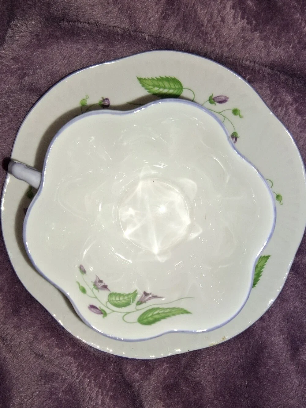 English Bone China Shelley Campanula (Bellflower pattern #13886) Cup & Saucer